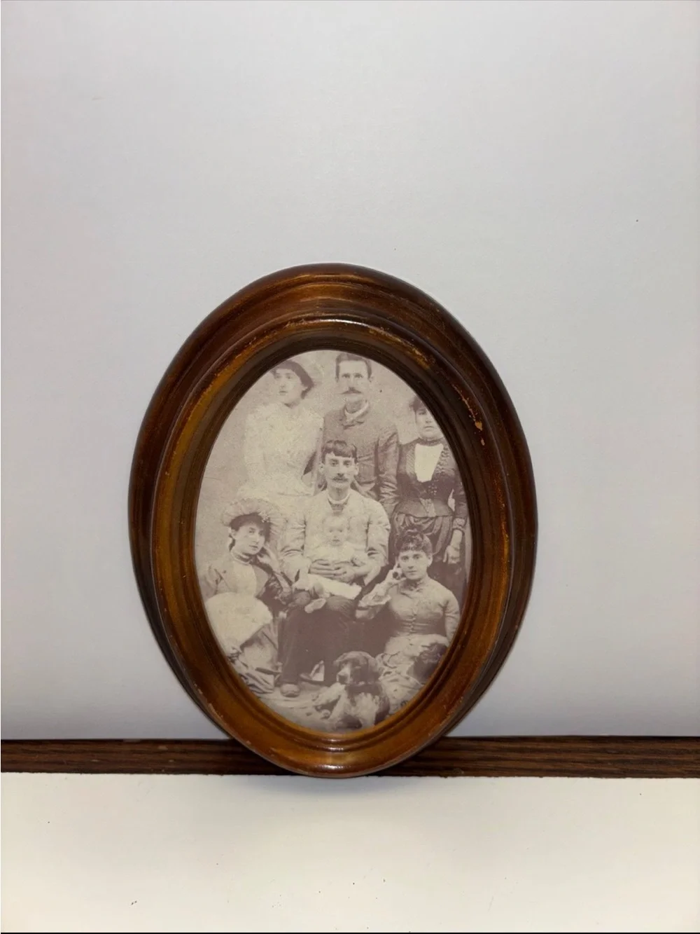 Vintage Antique oval picture frame wooden